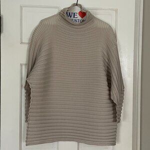 Issey Miyake Beige Mock Turtleneck Medium